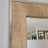 Large wooden and stainless steel mirror