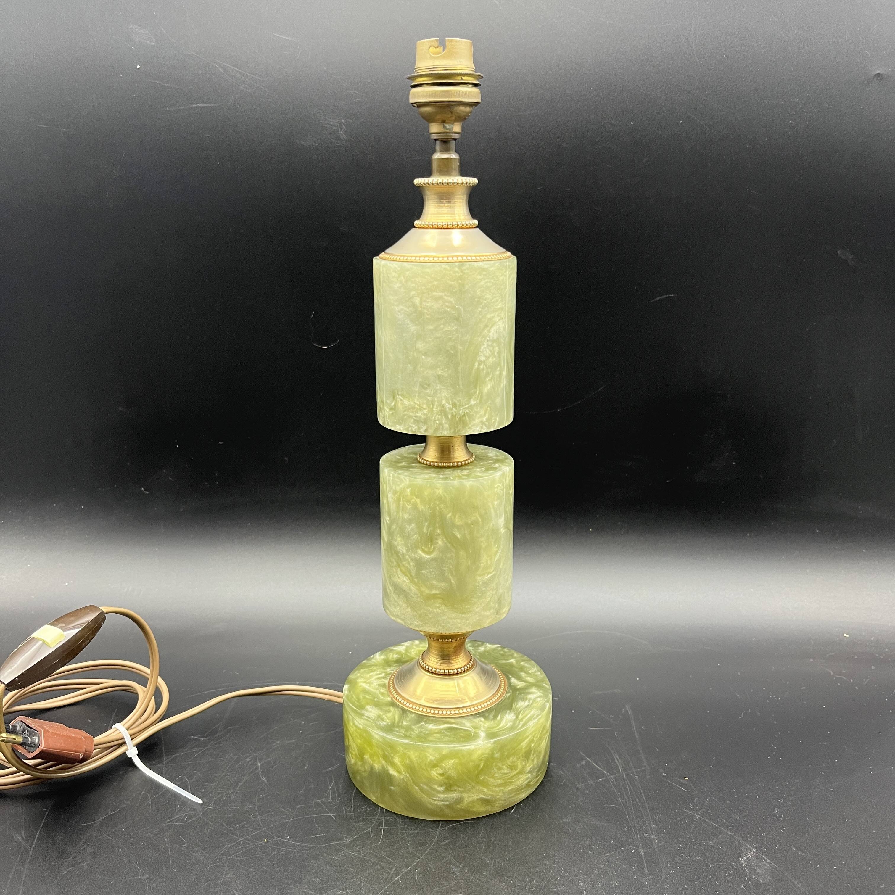 Old vintage pearly plastic lamp base