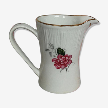 Milk pitcher L'Amandinoise liseré golden flower rose