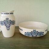 Toilet set of the 30s faiencerie of Longchamp model Florida