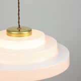 Mid-century cascade brass and plexiglass pendant lamp