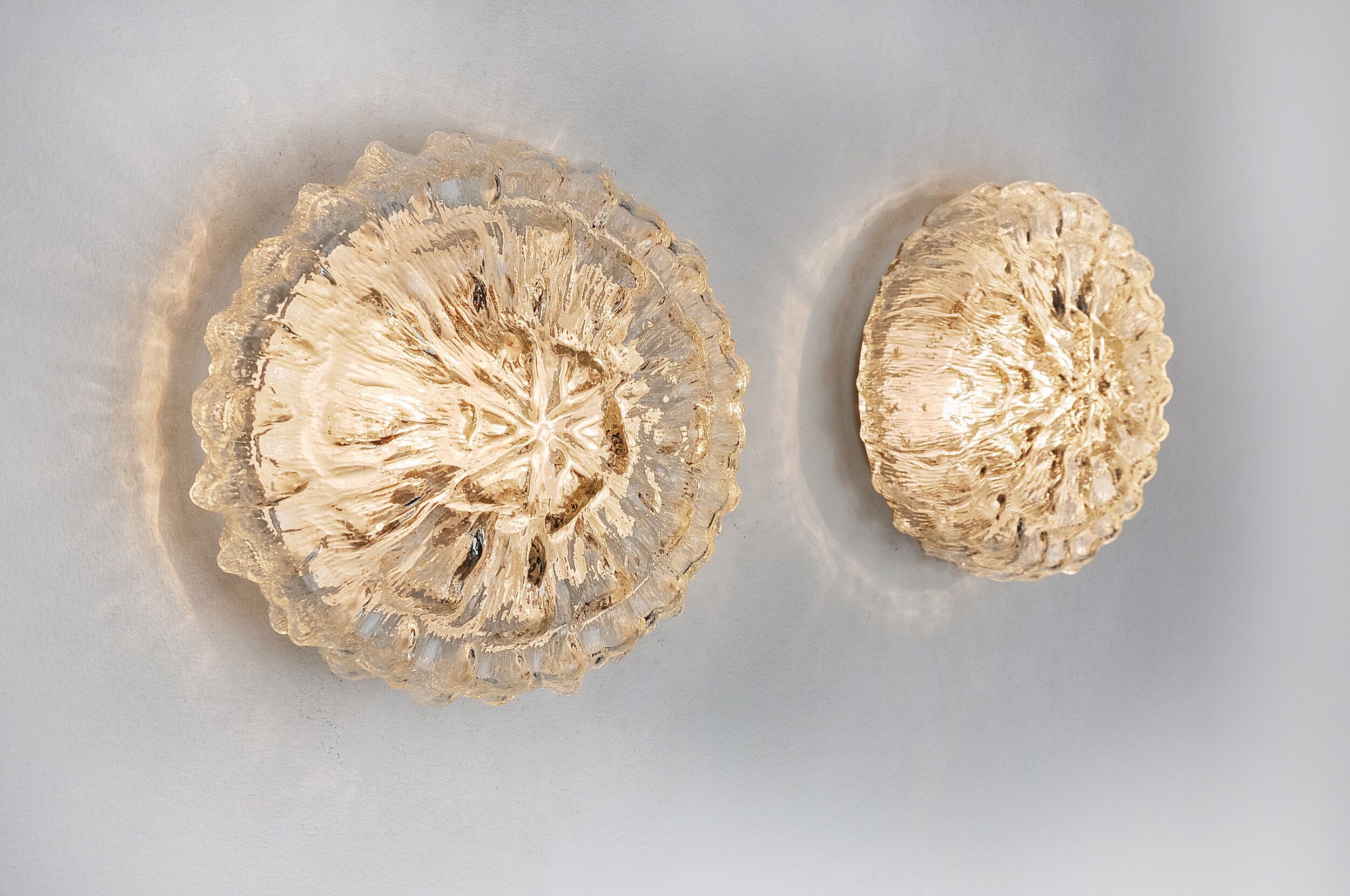 Pair of Bubbles sconces by Limburg, blown glass, Germany, 1960