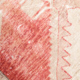 Faded red and beige vintage runner rug 322x85cm