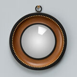 Miroir convexe cadre marron et noir