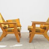 Fauteuils en bois de pin de style scandinave, années 1970, set de 2