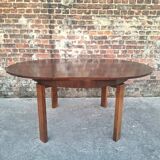 Table and its 6 vintage elm chairs, Scandinavian design furniture