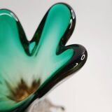 Artistic glass vase in green and amber shades – 1960s/70s