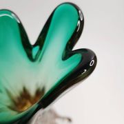 Artistic glass vase in green and amber shades – 1960s/70s