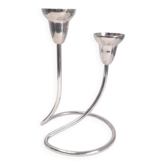 Georg Jensen candlestick from Denmark with two arms.