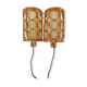 Mid-century rattan wall sconces — Louis Sognot style
