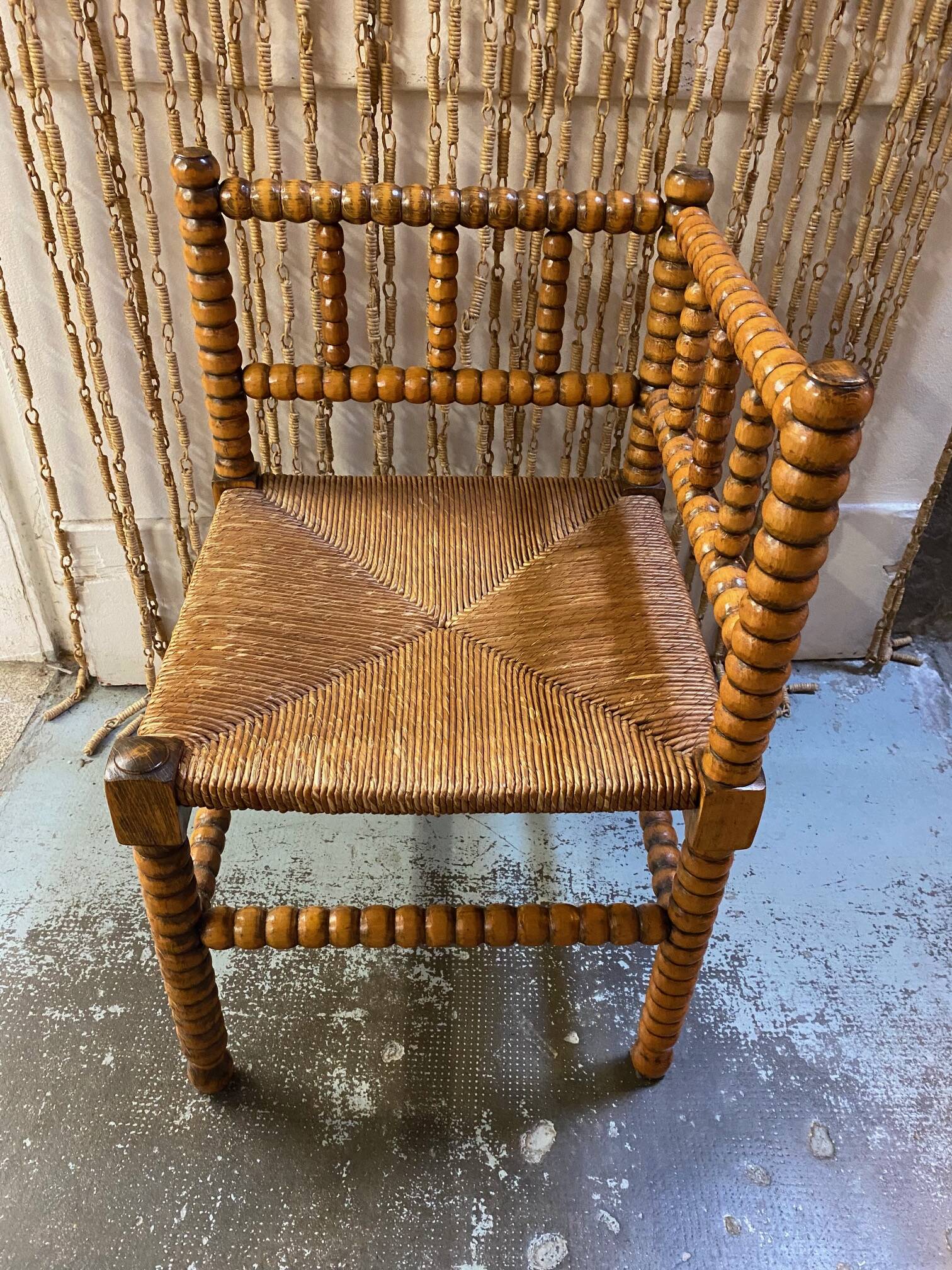 Rocking-Chair - Fauteuil à bascule vintage bois et cannage - Ameublement