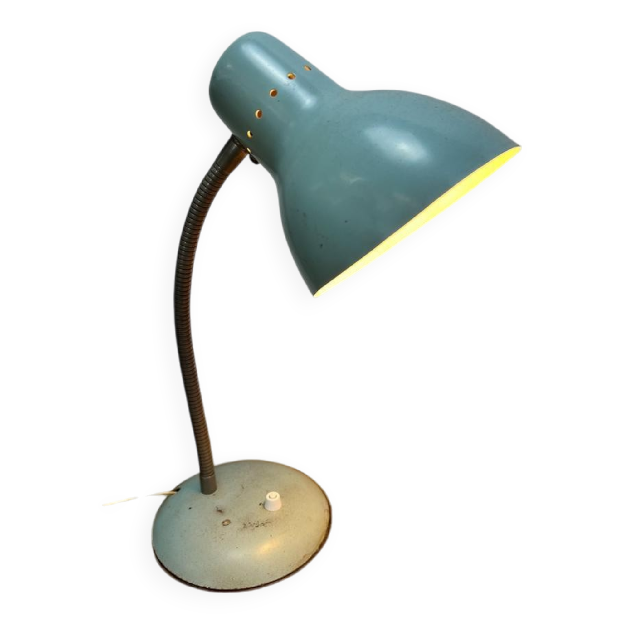 Industrial table lamp / vintage desk lamp mint color l 36 b 27 h 17
