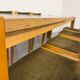 Large modernist plywood table, Memphis style, 1980s