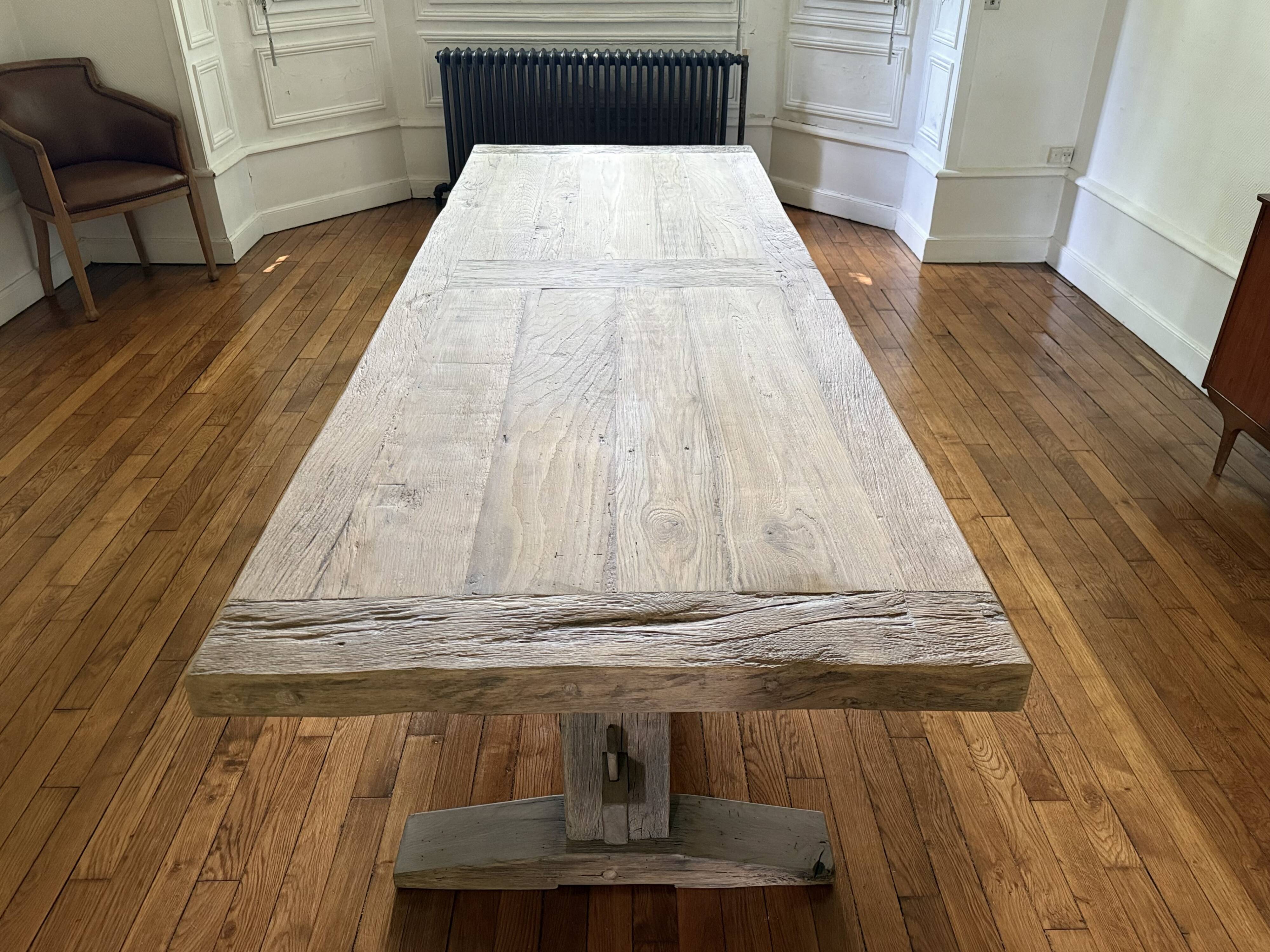 Farmhouse table in old solid oak - HED 200 x 100 cm