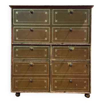 Leather notary's filing cabinet