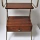 Bedside design in wood and gold metal 50s/60s