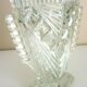 Vase losange art déco, cristal de bohême marqué "Tchécoslovaquie", décor géométrique
