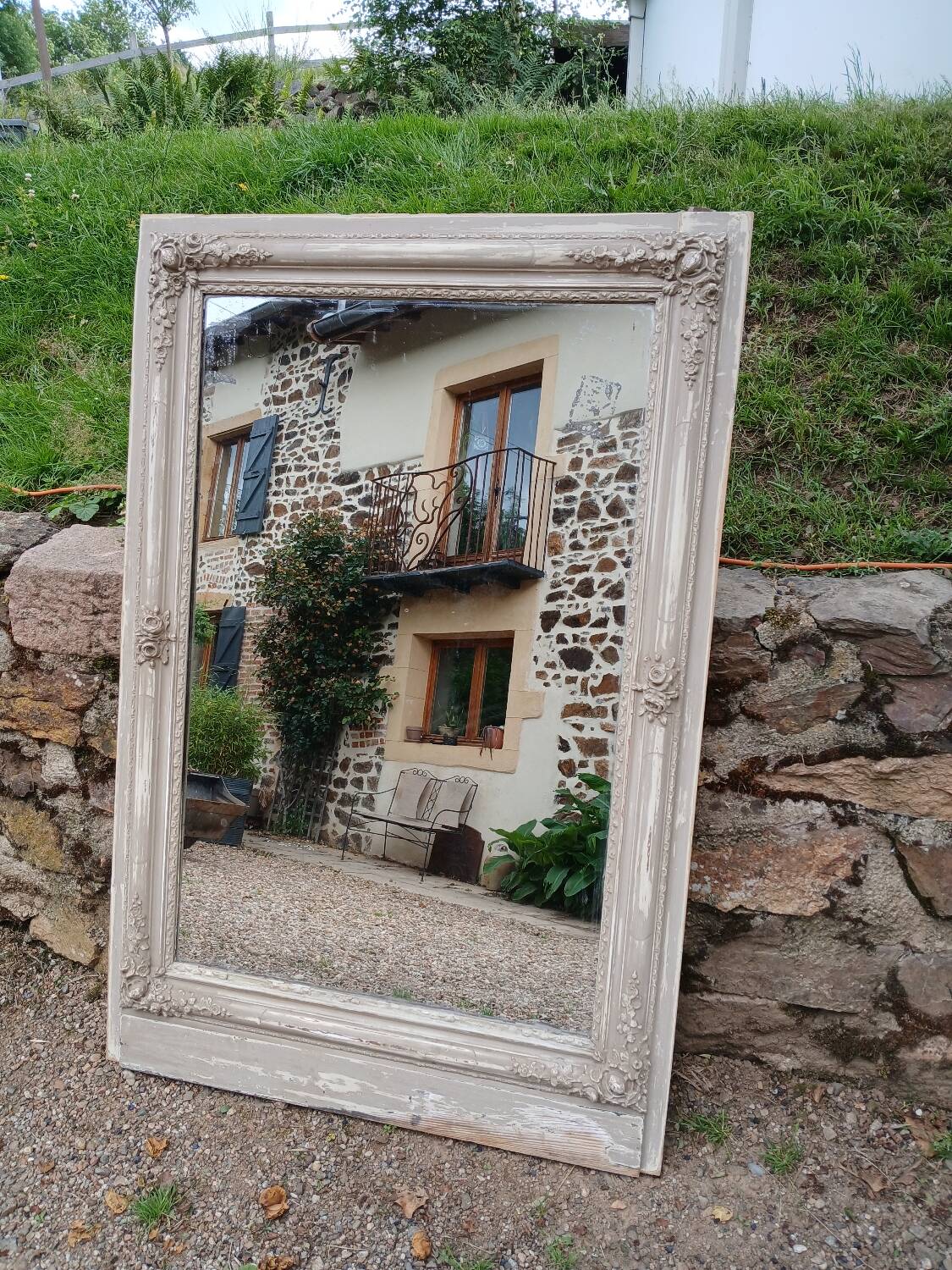 Large antique mirror/wooden frame