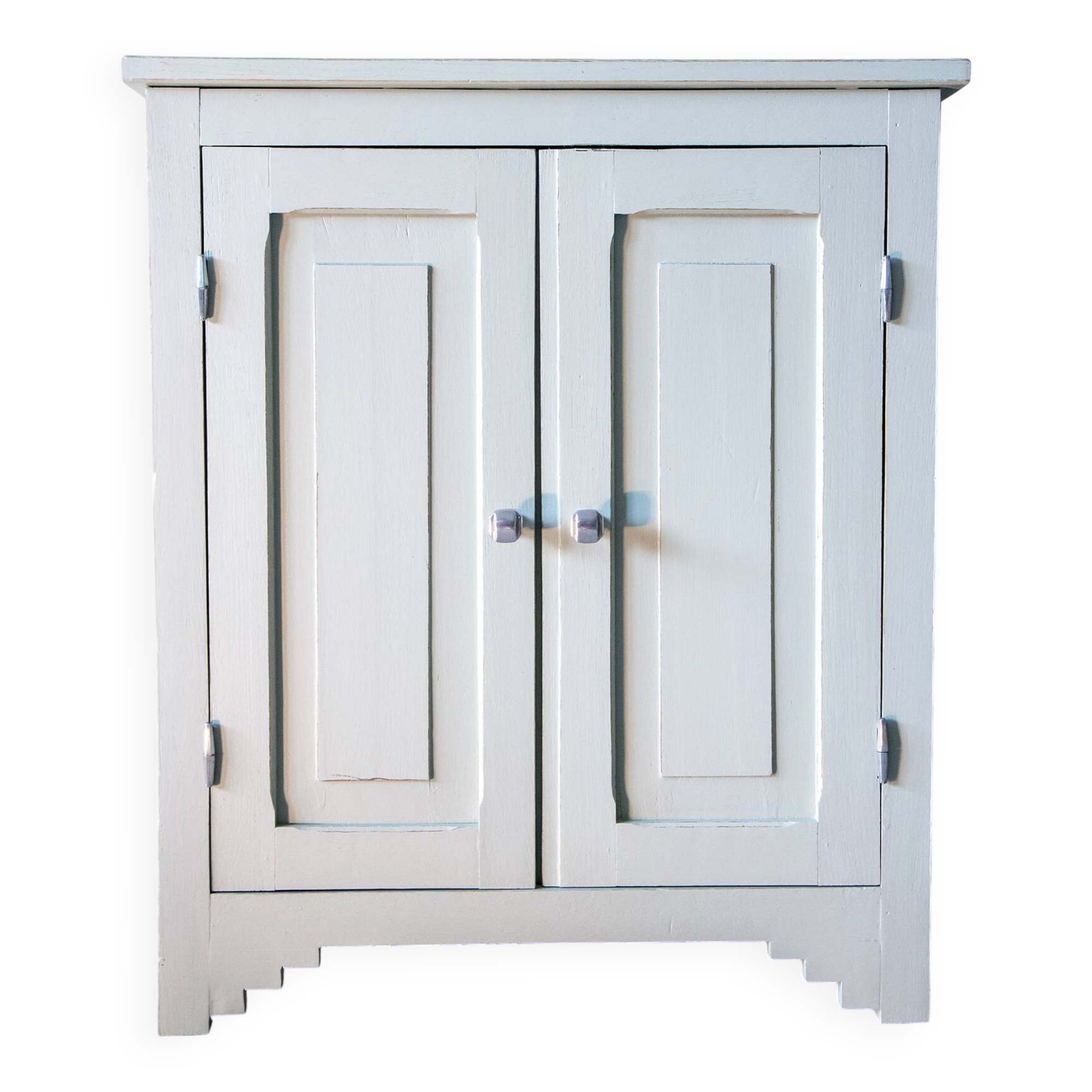 Grey clay Parisian buffet, patinated wood, 1950