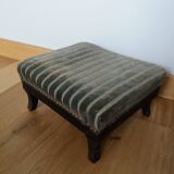 Wooden and velvet footrest