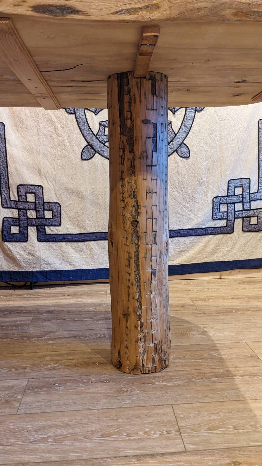 Solid wood farmhouse table