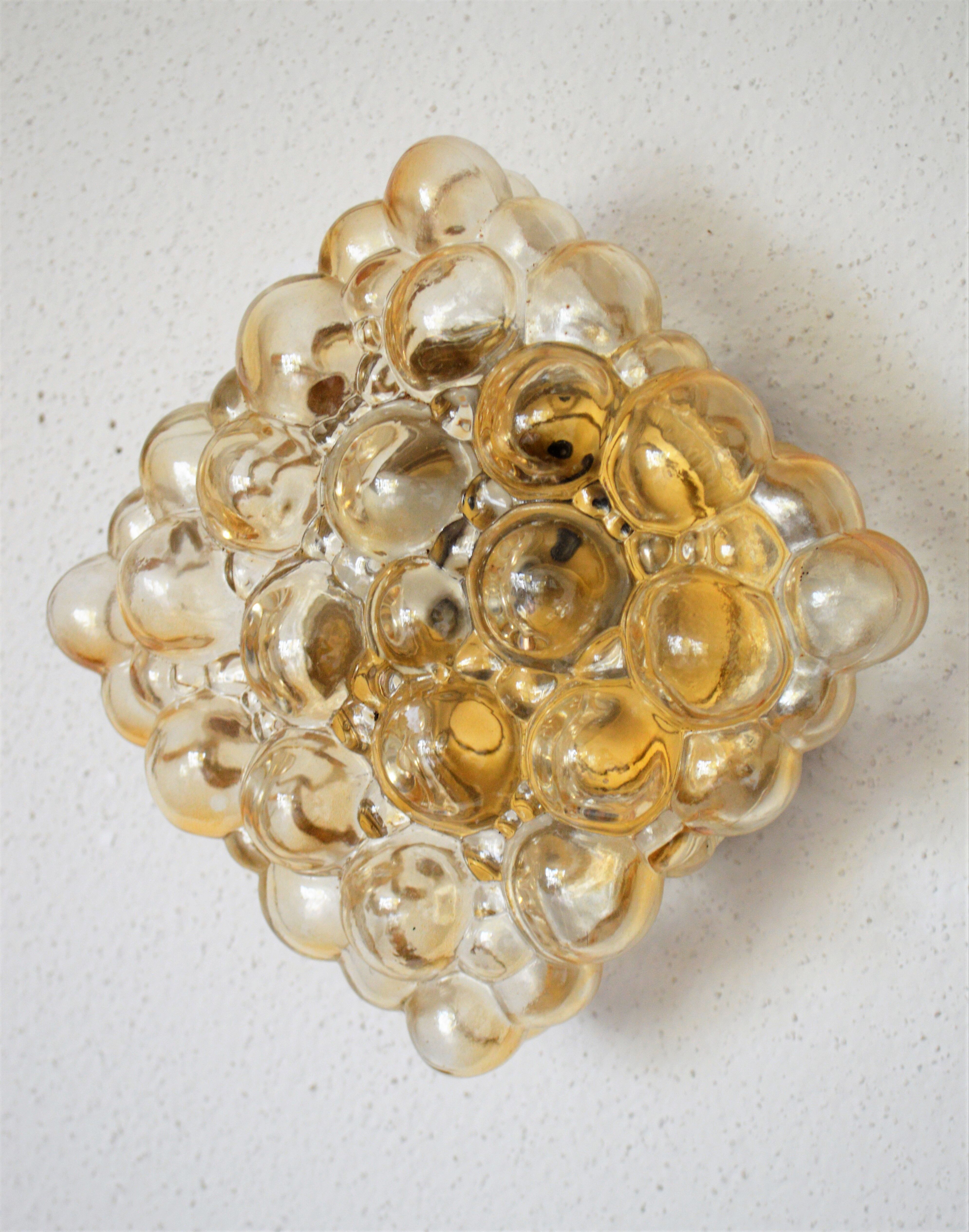 Glass wall lamp by Helena Tynell for Glashütte Limburg vintage design from the 60s
