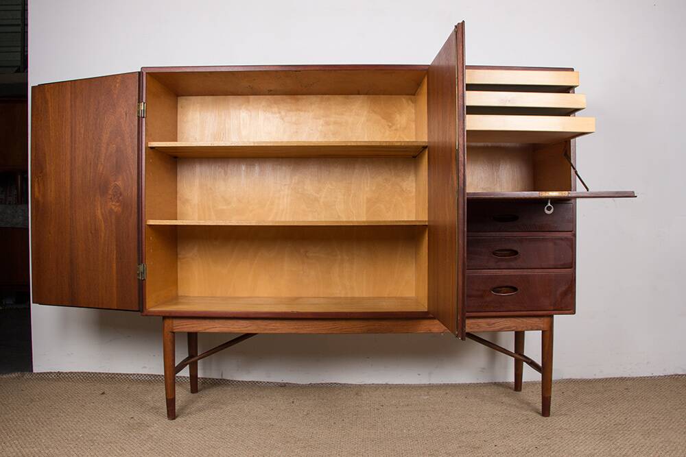 Danish Teak Highboard by Kurt Ostervig for Randers Mobelfabrik 1960.