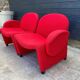 Red foam and fabric armchair banquette by Sitland, 1970.