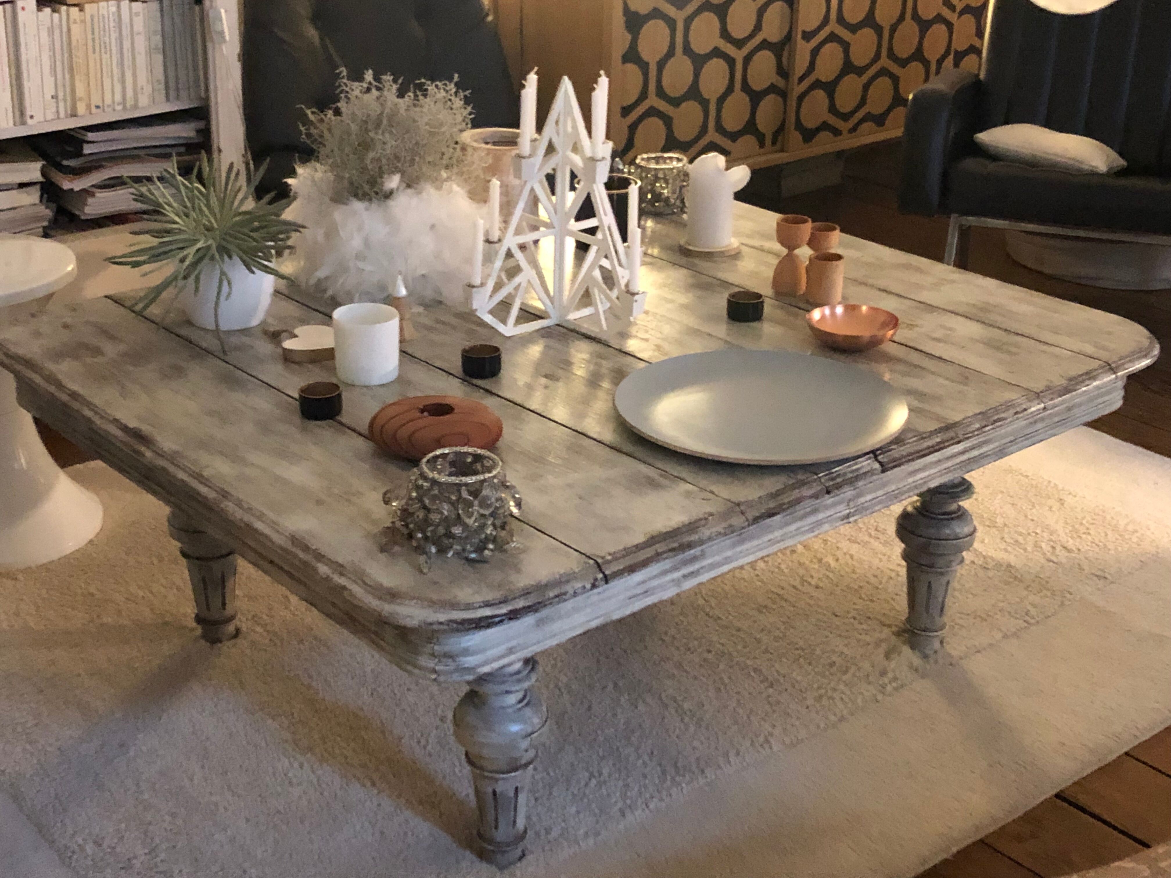 Patinated coffee table