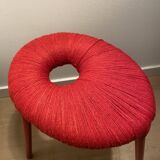 Vintage Ikea red yarn ps eskilstuna stool