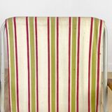 Vintage children's folding armchair in metal and striped canvas