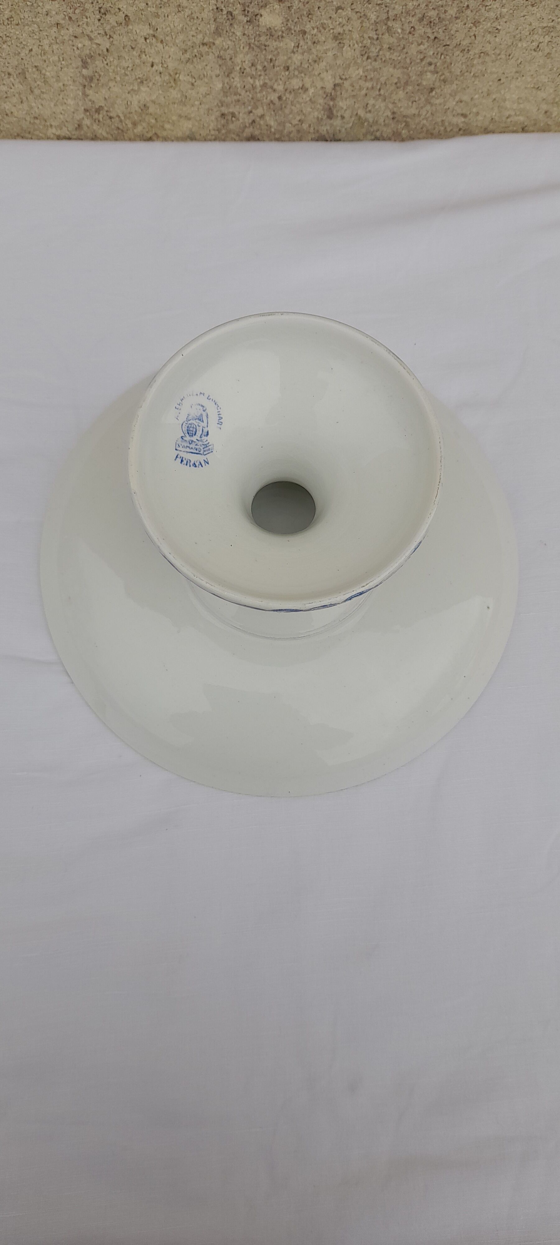 Faience compotier by Saint Amand A. Lebacqz & Bouchard model Persian diam 23.5 cm