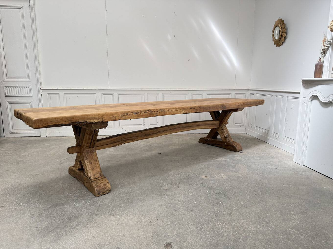 Oak table, monastery-style table.