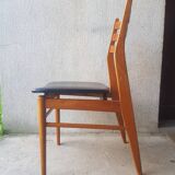 Scandinavian wood and leatherette chair