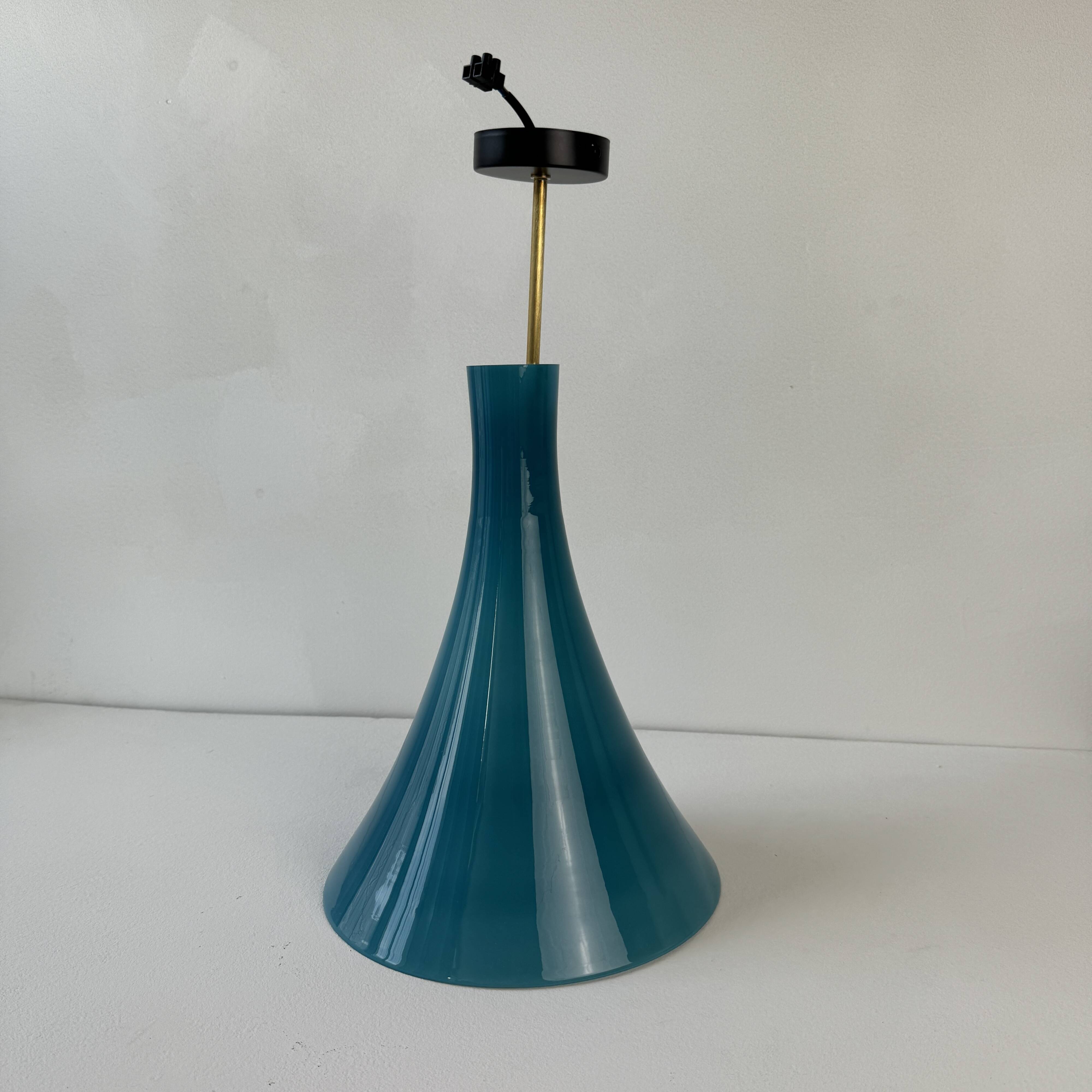OLD VINTAGE BLUE OPALINE CHANDELIER