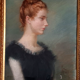 Portrait d'une élégante jeune femme, pastel signé daté 1888, 86x68 cm SC234