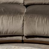 Large rounded velvet sofa