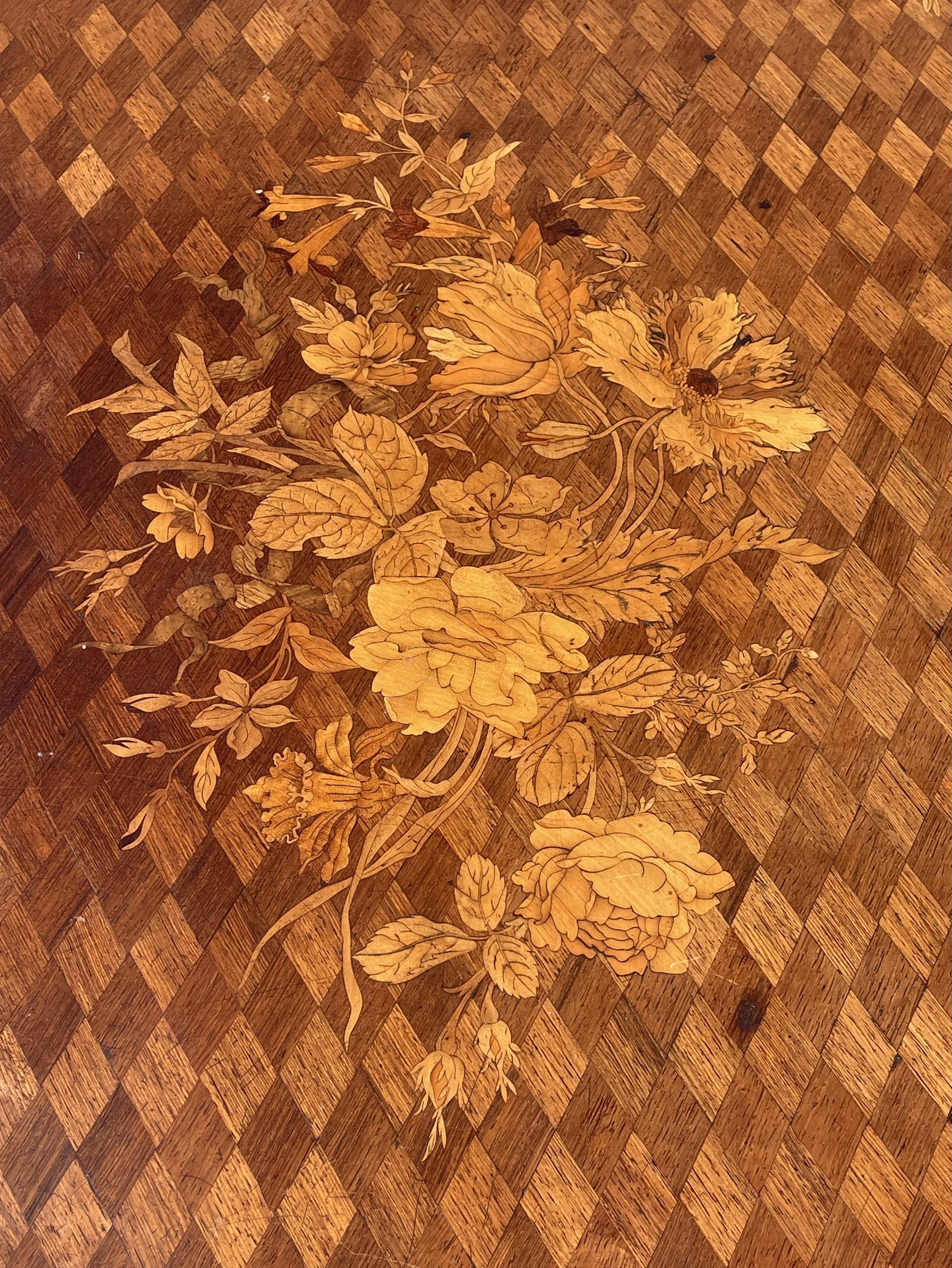Middle Table Marquetry and Bronze Napoleon III Era - NINETEENTH