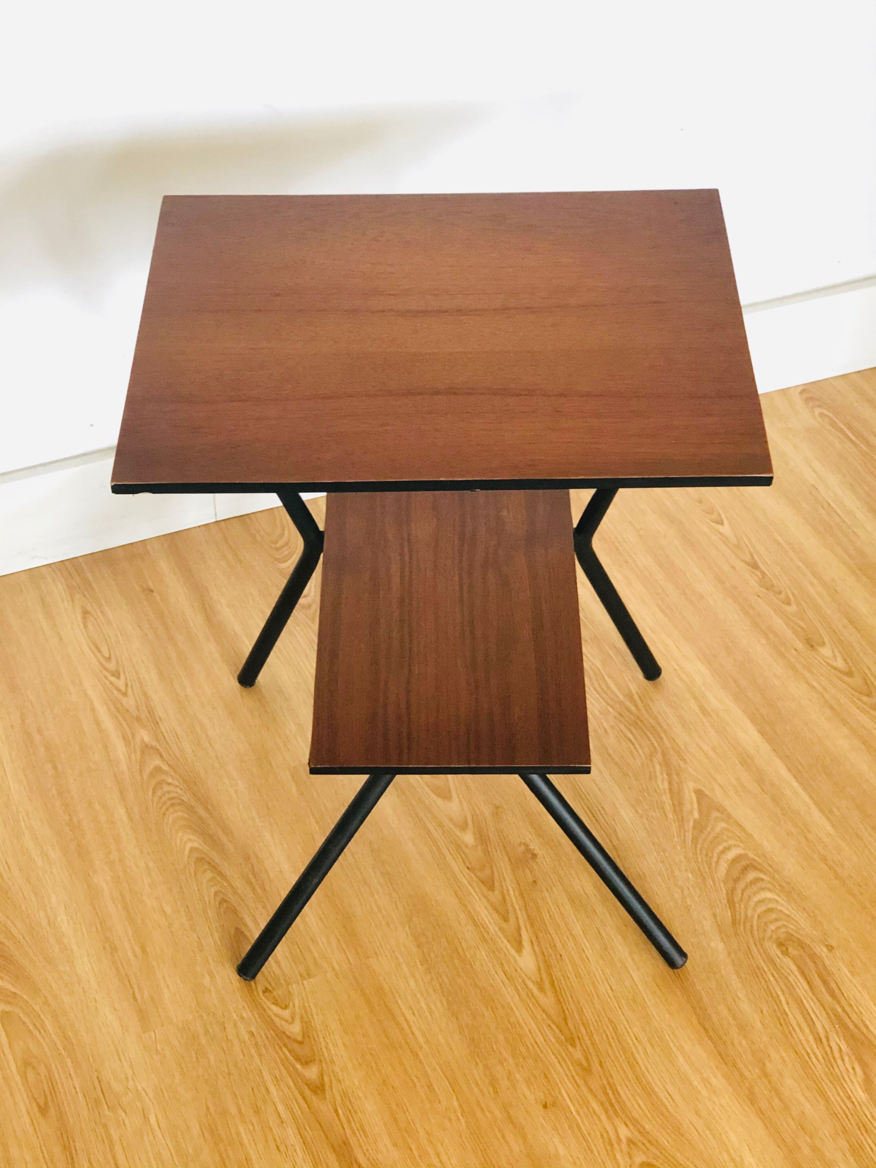 Wood and metal side table