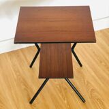 Wood and metal side table