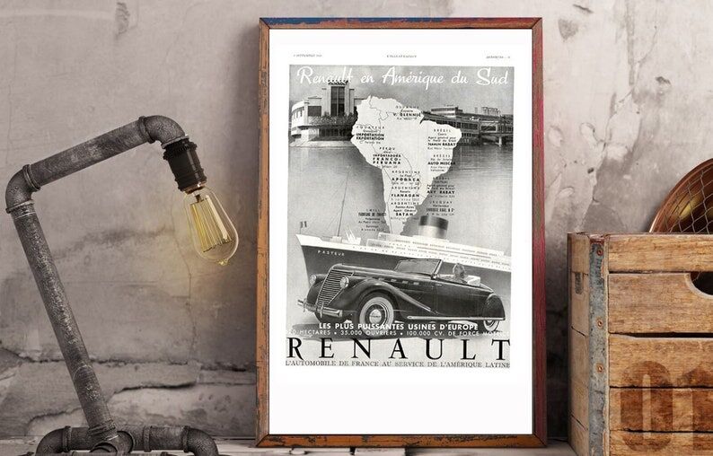 Vintage poster 30s Renault Automobiles