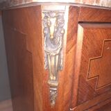 Transitional style inlaid chest of drawers