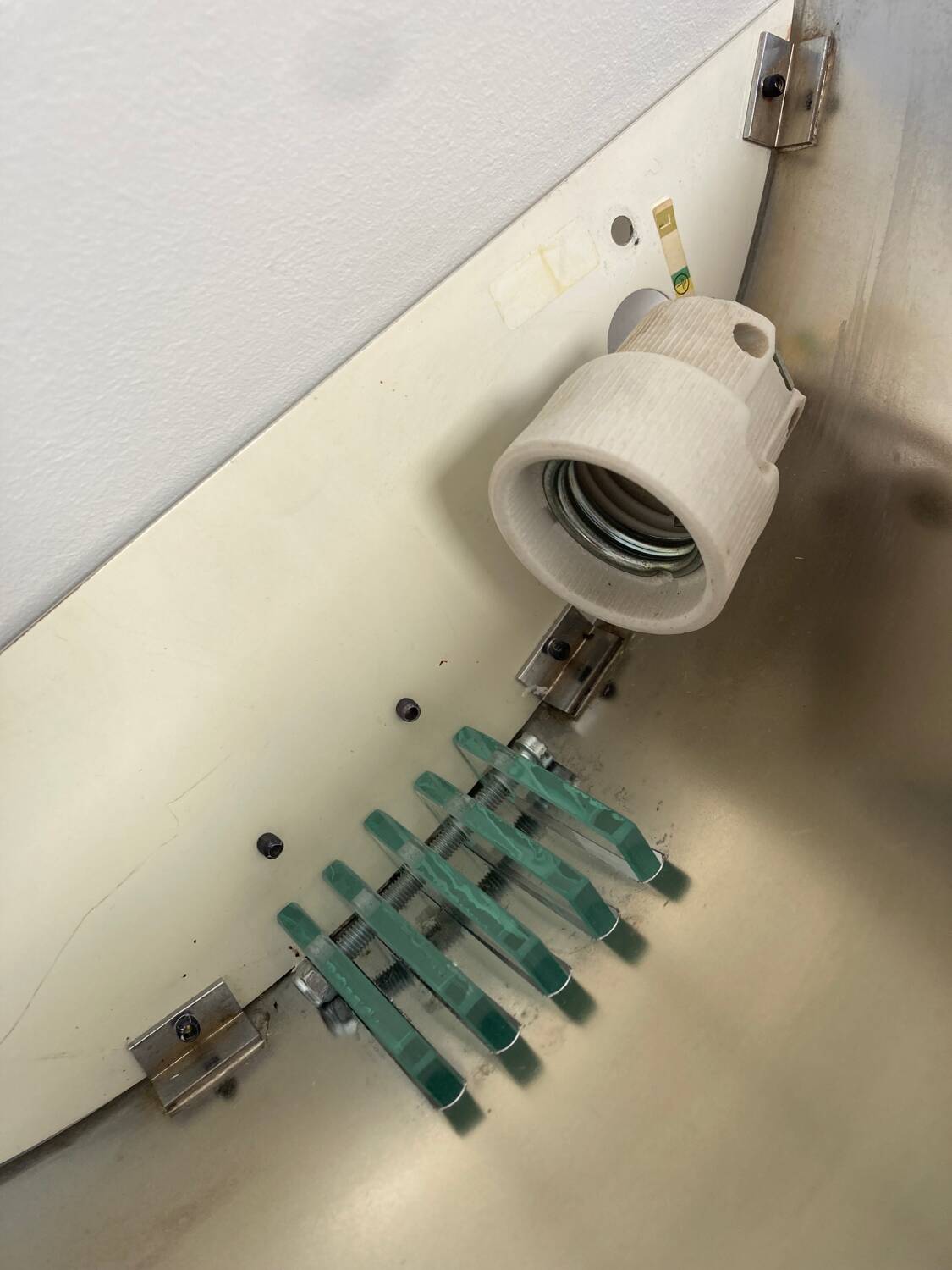 Chrome and glass wall light