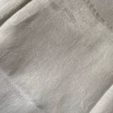 6  serviettes de table en fil de coton damassé blanc monogramme SL.