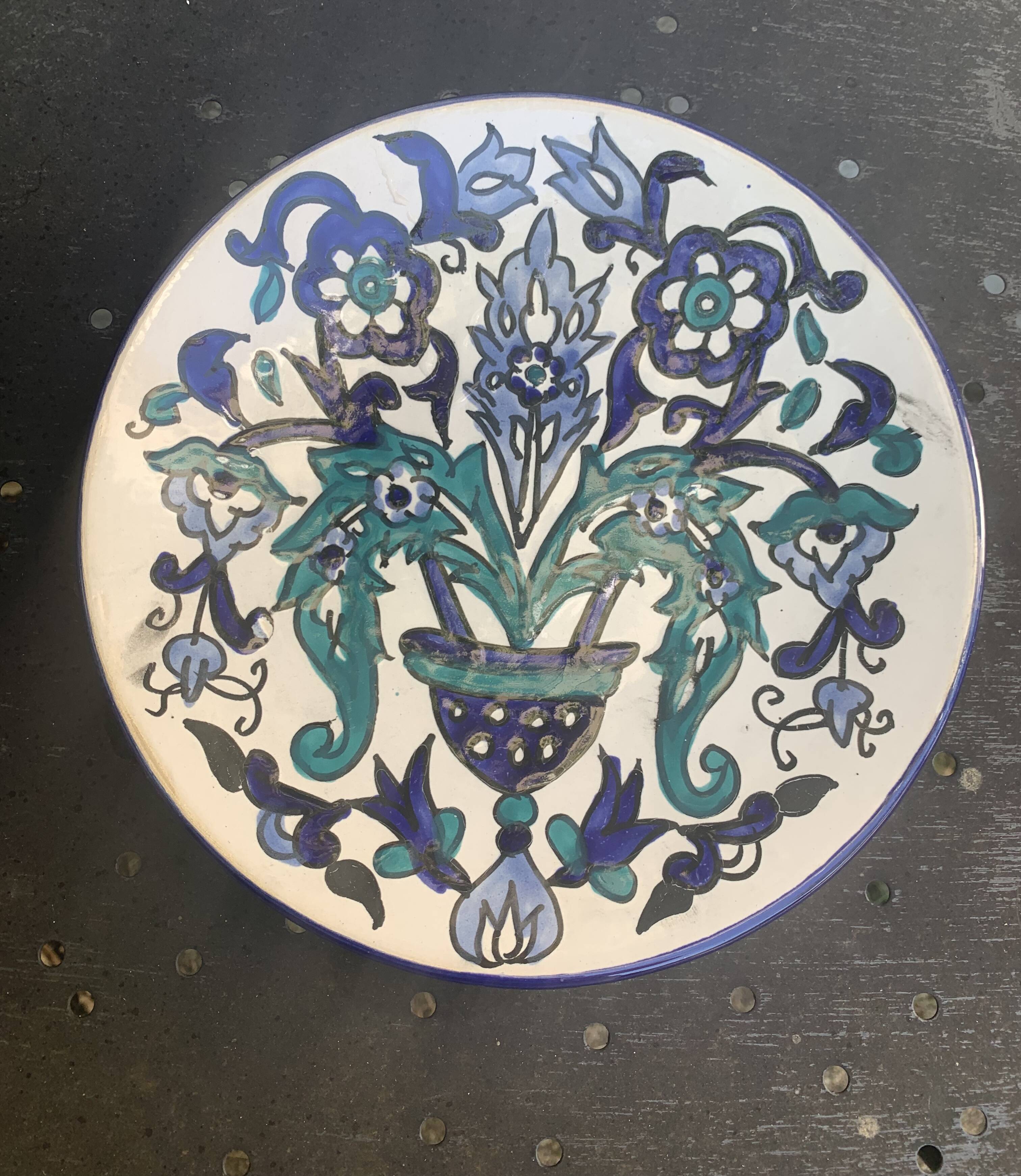 Small oriental plate, decorative, handmade, vintage and collector