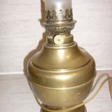 Old electrified brass kerosene lamp