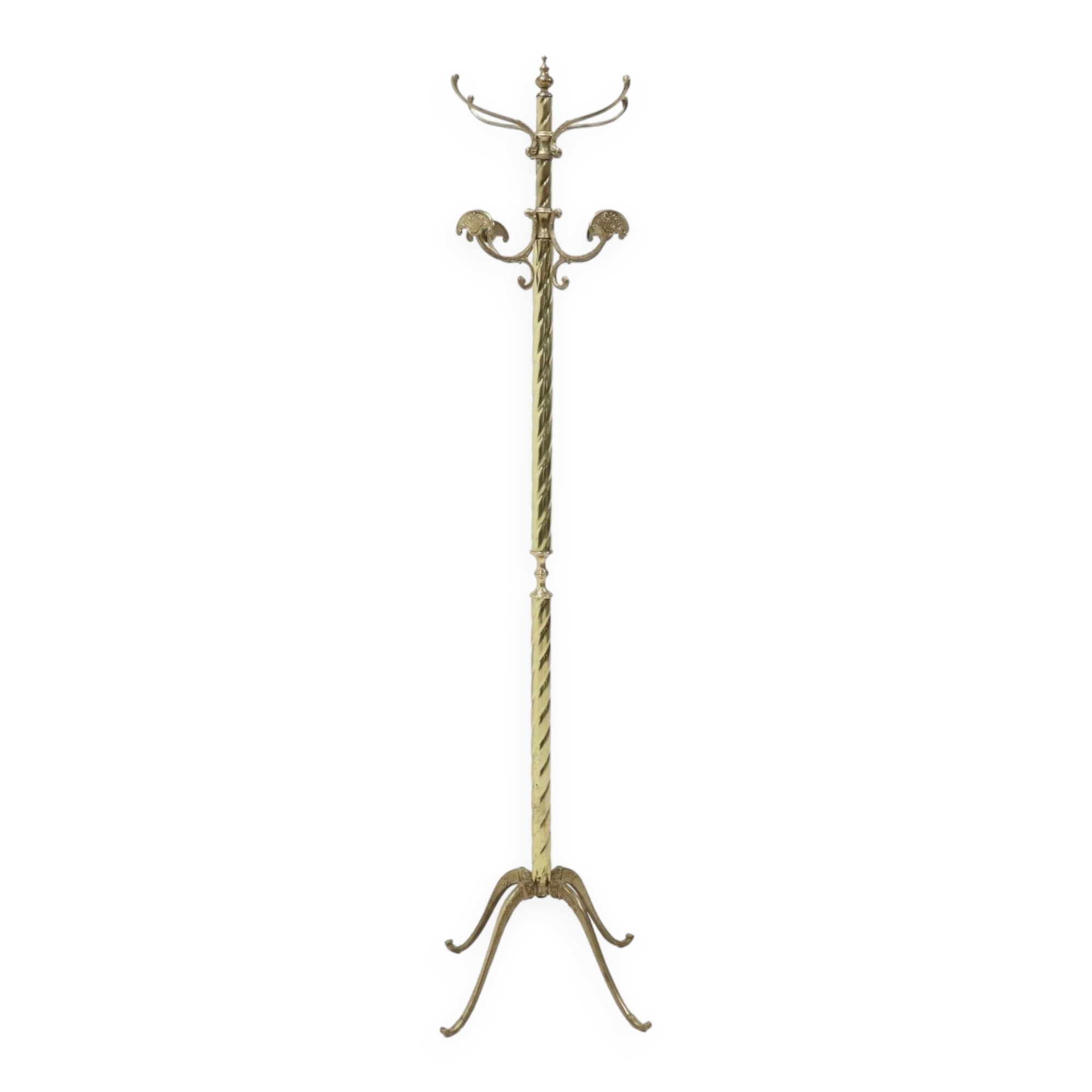 Italian Free Standing Solid Brass Coat Rack 1950s