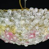 Amazing set of 2 Murano glass ceiling flower by Seguso for Venini