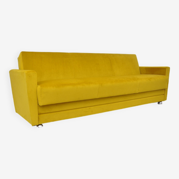 Yellow velvet sleeper sofa 1960s