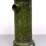 19th Century French Green Enameled Cast Iron Heater Stove